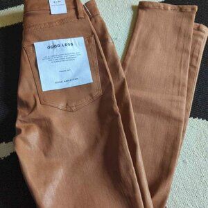 NWT - Women's Good American Good Legs Camel Brown Pants - Size 2